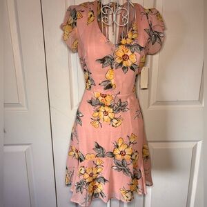 Chic Pink Floral Midi Dress